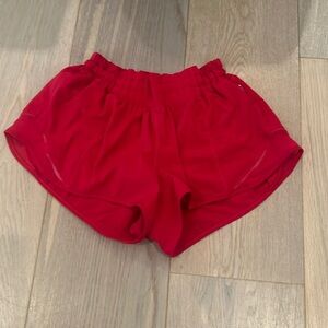 lululemon Hotty Hot Low-Rise Lined Shorts 2.5” in dark red